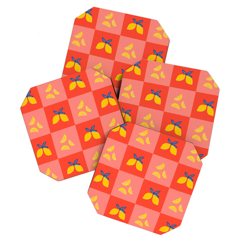 Angela Minca Lemon squares Coaster Set