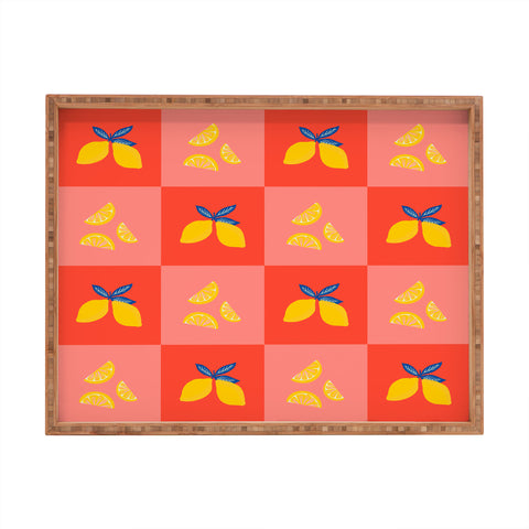 Angela Minca Lemon squares Rectangular Tray