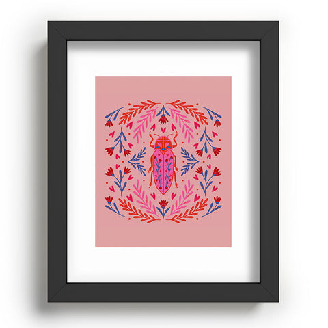 Angela Minca Lovebug pink and red Recessed Framing Rectangle