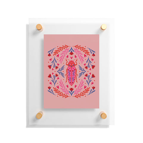 Angela Minca Lovebug pink and red Floating Acrylic Print