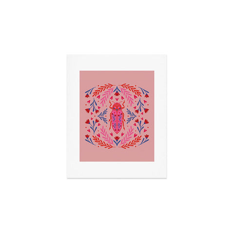 Angela Minca Lovebug pink and red Art Print