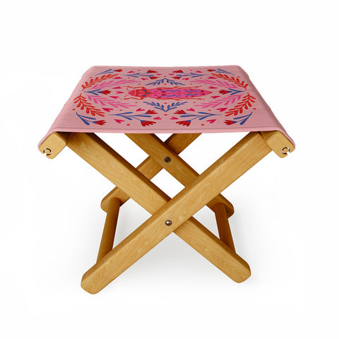 Angela Minca Lovebug pink and red Folding Stool