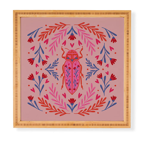 Angela Minca Lovebug pink and red Framed Wall Art