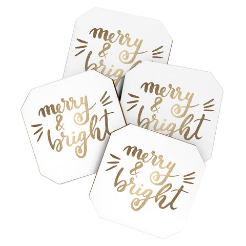 Angela Minca Merry and bright gold Coaster Set