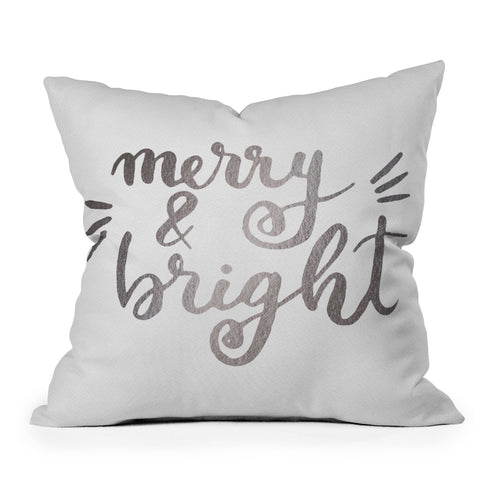 Angela Minca Merry and bright silver Outdoor Throw Pillow