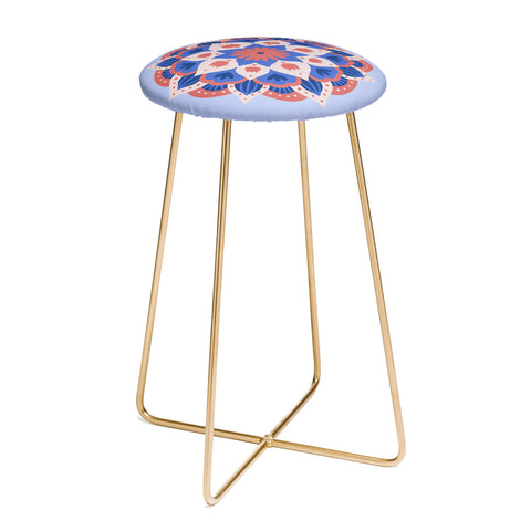 Angela Minca Modern floral mandala Counter Stool