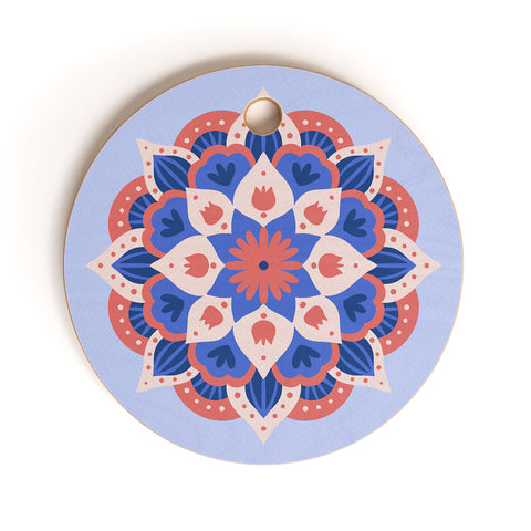 Angela Minca Modern floral mandala Cutting Board Round