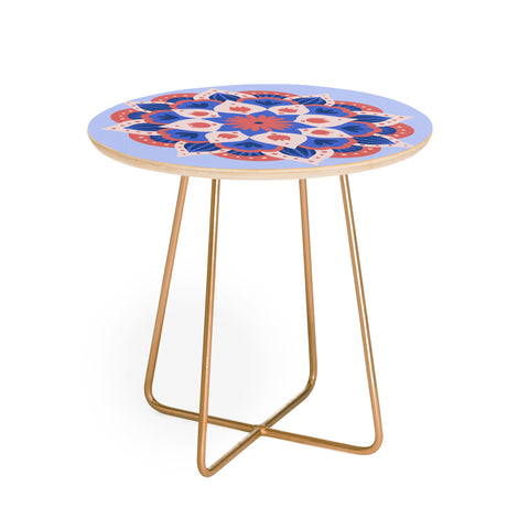Angela Minca Modern floral mandala Round Side Table
