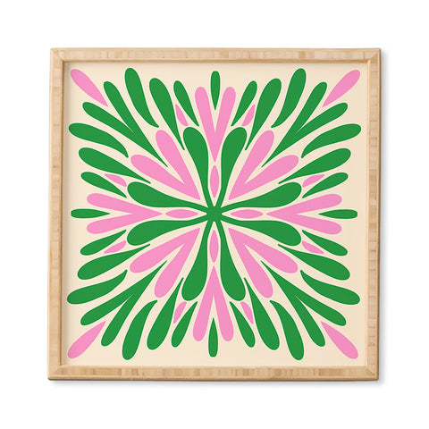 Angela Minca Modern Petals Green and Pink Framed Wall Art