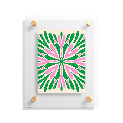 Angela Minca Modern Petals Green and Pink Floating Acrylic Print