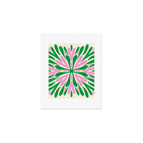 Angela Minca Modern Petals Green and Pink Art Print
