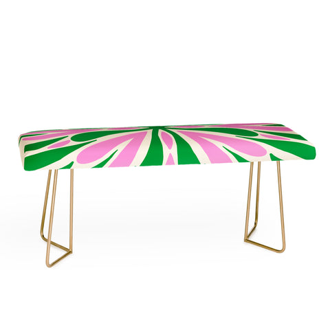 Angela Minca Modern Petals Green and Pink Bench