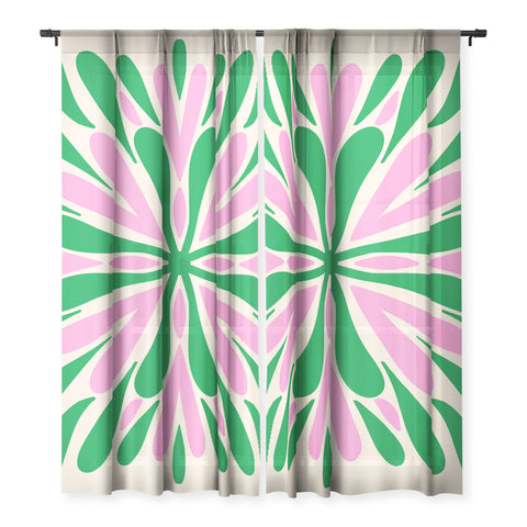 Angela Minca Modern Petals Green and Pink Sheer Non Repeat