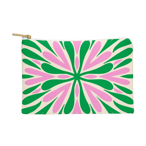 Angela Minca Modern Petals Green and Pink Pouch