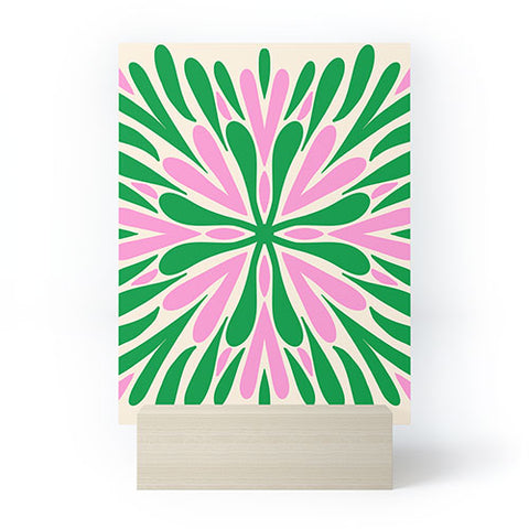Angela Minca Modern Petals Green and Pink Mini Art Print