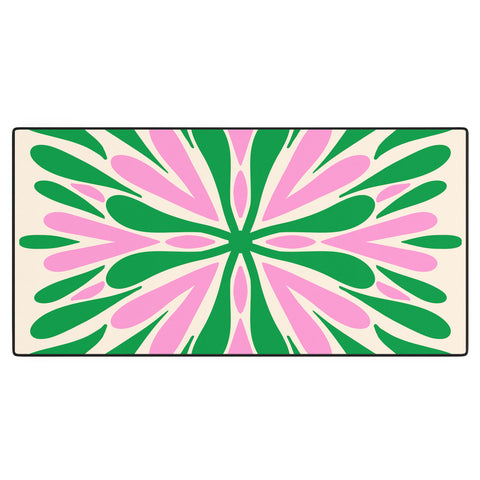Angela Minca Modern Petals Green and Pink Desk Mat