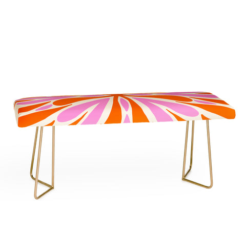 Angela Minca Modern Petals Orange and Pink Bench
