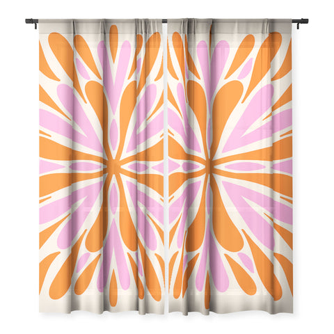 Angela Minca Modern Petals Orange and Pink Sheer Non Repeat