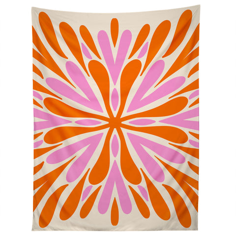 Angela Minca Modern Petals Orange and Pink Tapestry