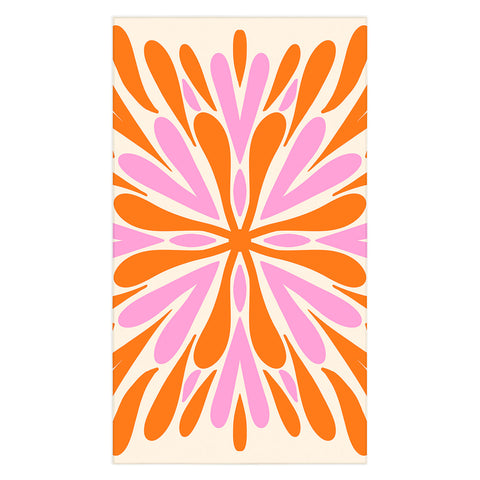 Angela Minca Modern Petals Orange and Pink Tablecloth