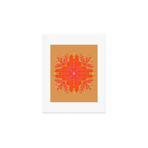 Angela Minca Orange Abstract Flower Art Print