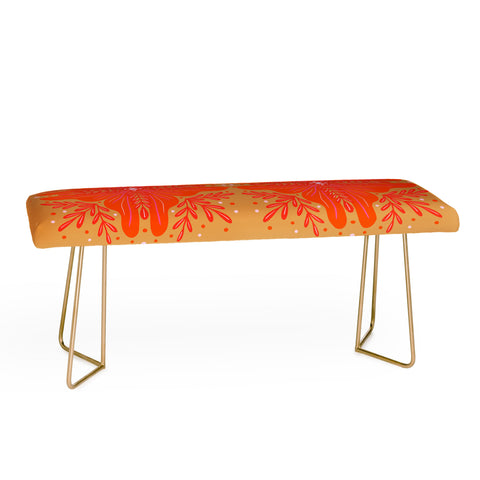 Angela Minca Orange Abstract Flower Bench