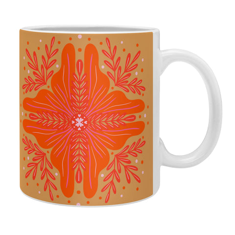Angela Minca Orange Abstract Flower Coffee Mug
