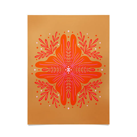 Angela Minca Orange Abstract Flower Poster