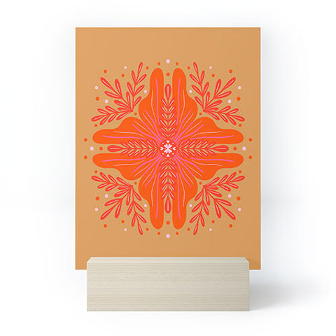 Angela Minca Orange Abstract Flower Mini Art Print