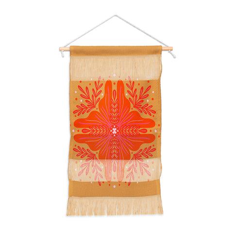 Angela Minca Orange Abstract Flower Wall Hanging Portrait