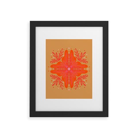 Angela Minca Orange Abstract Flower Framed Art Print