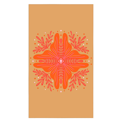 Angela Minca Orange Abstract Flower Tablecloth