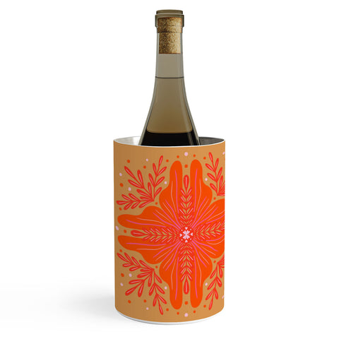 Angela Minca Orange Abstract Flower Wine Chiller