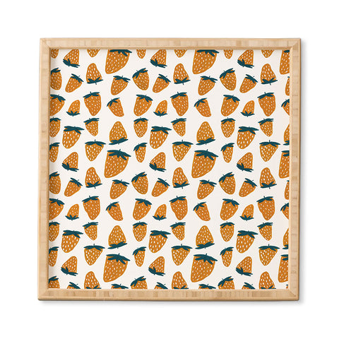 Angela Minca Organic orange strawberries Framed Wall Art