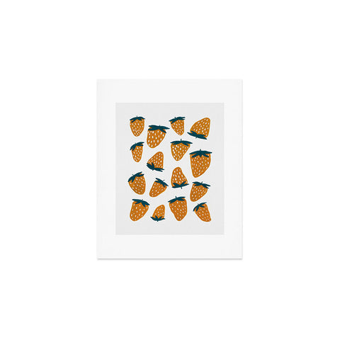 Angela Minca Organic orange strawberries Art Print