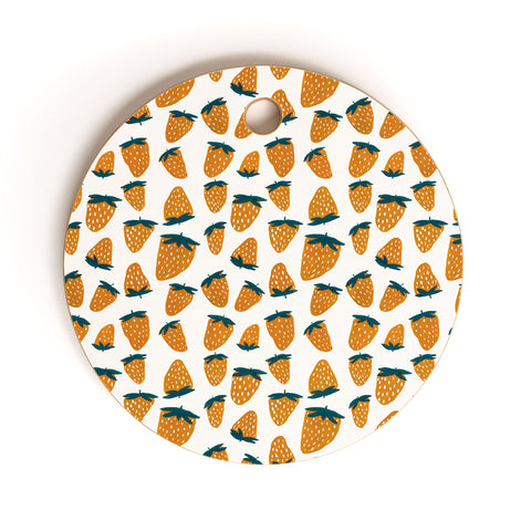Angela Minca Organic orange strawberries Cutting Board Round