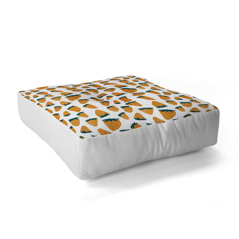 Angela Minca Organic orange strawberries Floor Pillow Square