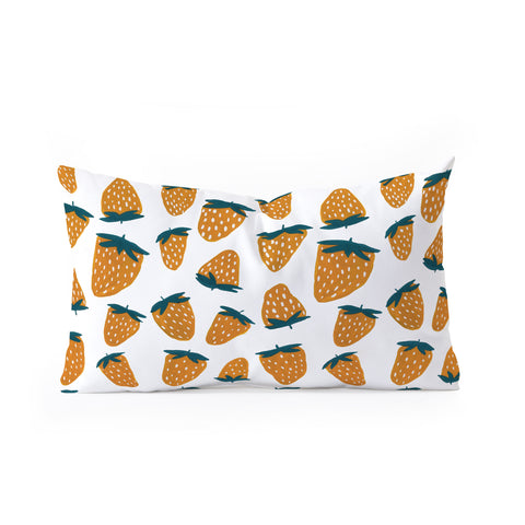 Angela Minca Organic orange strawberries Oblong Throw Pillow
