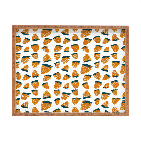 Angela Minca Organic orange strawberries Rectangular Tray