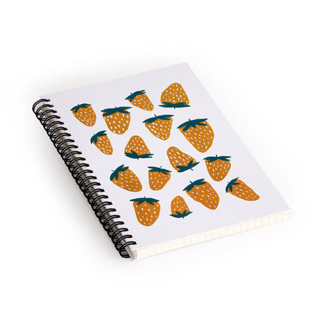 Angela Minca Organic orange strawberries Spiral Notebook