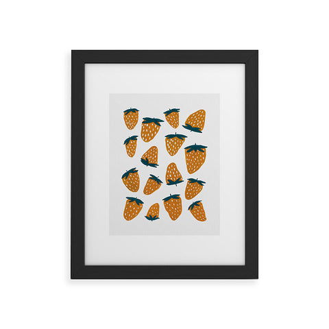 Angela Minca Organic orange strawberries Framed Art Print