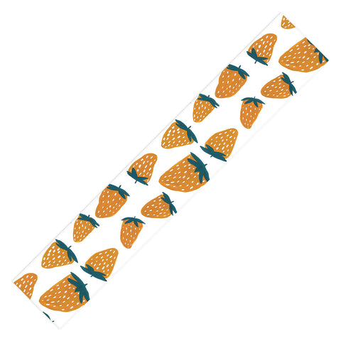 Angela Minca Organic orange strawberries Table Runner