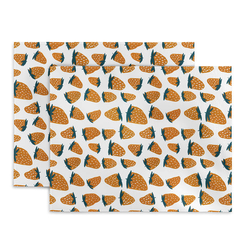 Angela Minca Organic orange strawberries Placemat