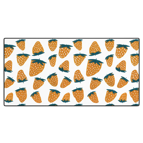 Angela Minca Organic orange strawberries Desk Mat