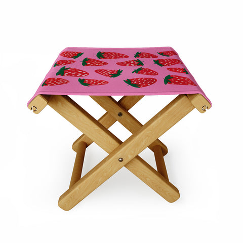 Angela Minca Organic summer strawberries Folding Stool