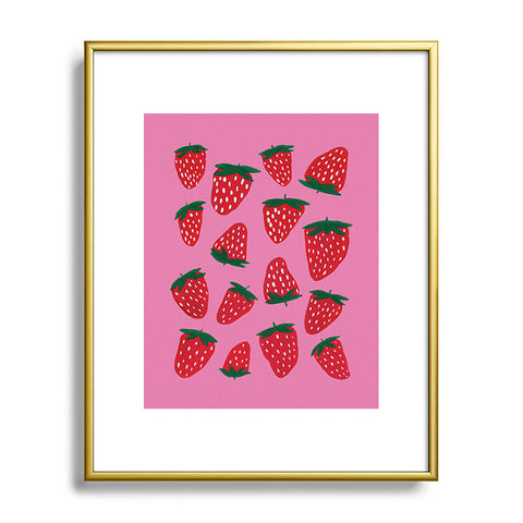 Angela Minca Organic summer strawberries Metal Framed Art Print