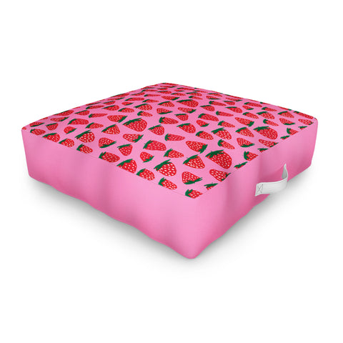 Angela Minca Organic summer strawberries Outdoor Floor Cushion