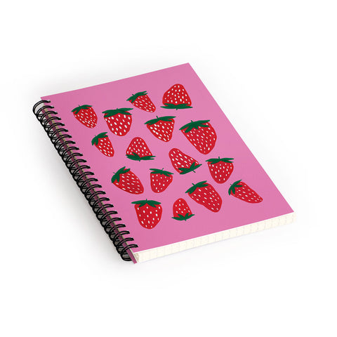 Angela Minca Organic summer strawberries Spiral Notebook