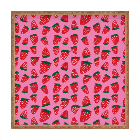 Angela Minca Organic summer strawberries Square Tray