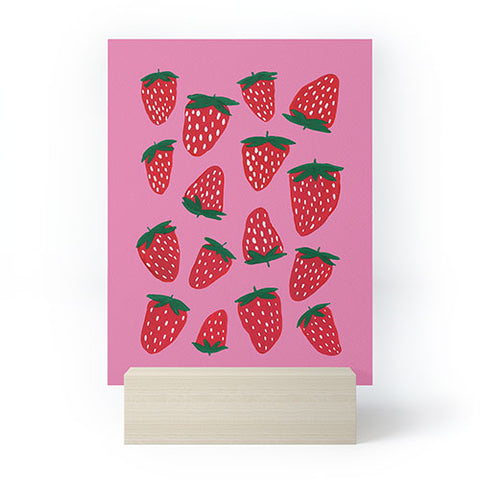 Angela Minca Organic summer strawberries Mini Art Print